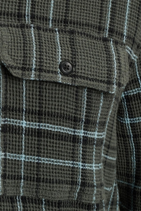 Cast Iron groene heren overhemd | Close up