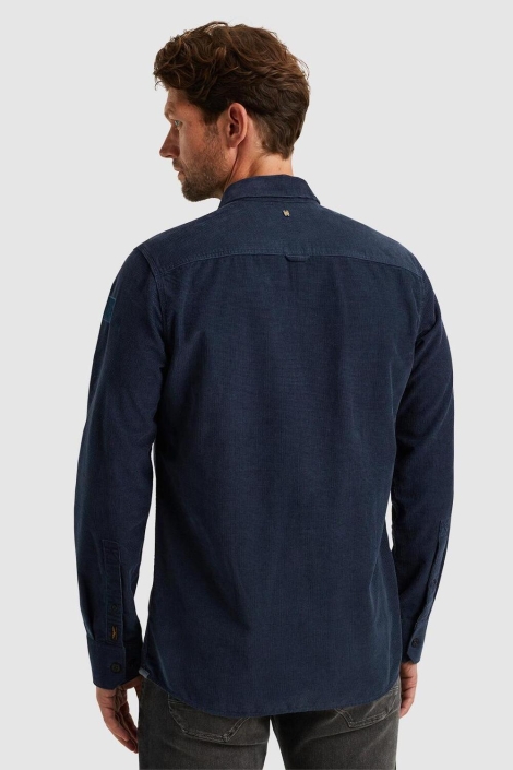 PME legend blauwe heren overhemd | Model achteraanzicht