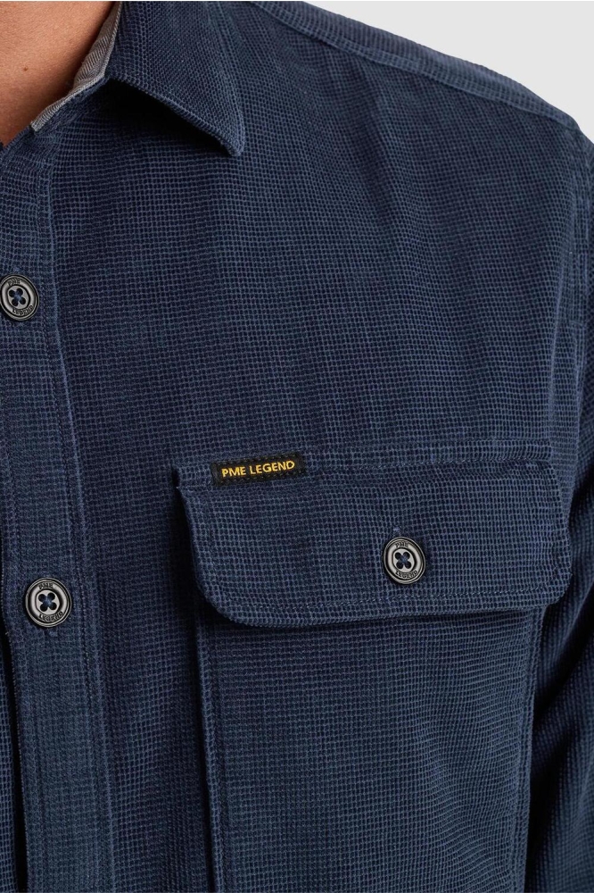 PME legend blauwe heren overhemd | Close up