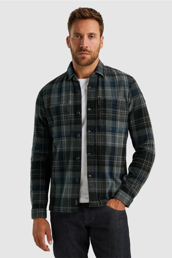 PME legend blauwe heren overhemd | Model vooraanzicht