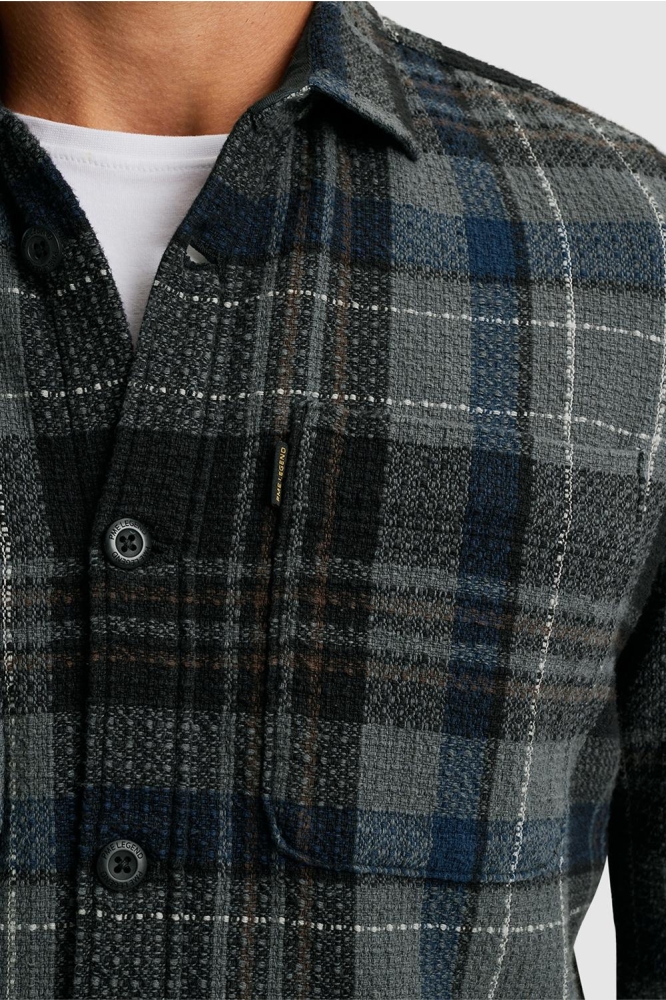 PME legend blauwe heren overhemd | Close up