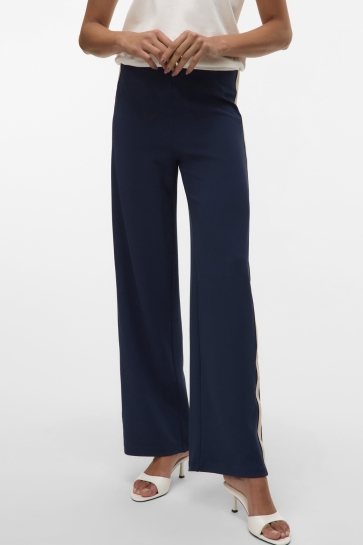 Vero Moda Broek VMBERLIN MW WIDE PANEL PANT NOOS 10335939 NAVY BLAZER/PANEL A1