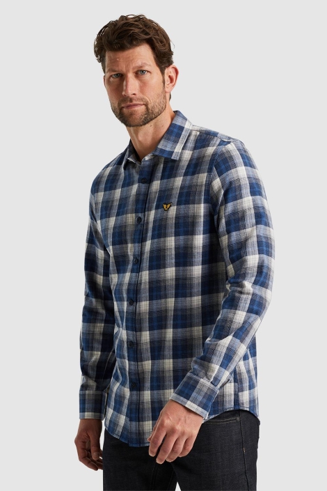 PME legend blauwe heren overhemd | Model vooraanzicht