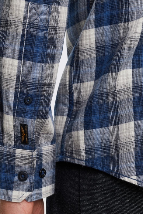 PME legend blauwe heren overhemd | Close up