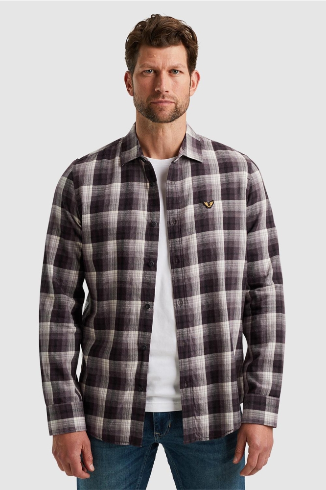 PME legend bruine heren overhemd | Model vooraanzicht