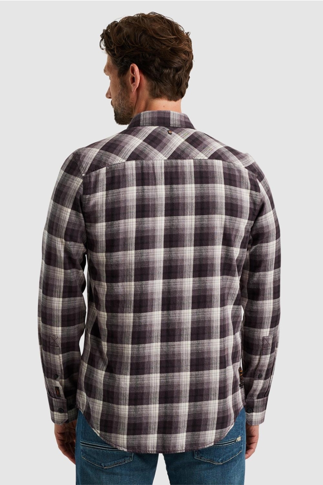 PME legend bruine heren overhemd | Model achteraanzicht