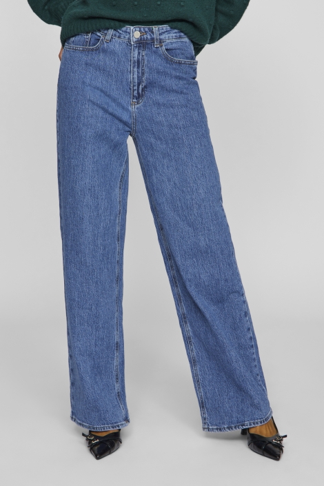 Vila blauwe dames jeans | Model vooraanzicht