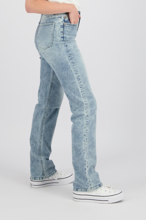 Raizzed blauwe dames jeans | Model zijaanzicht