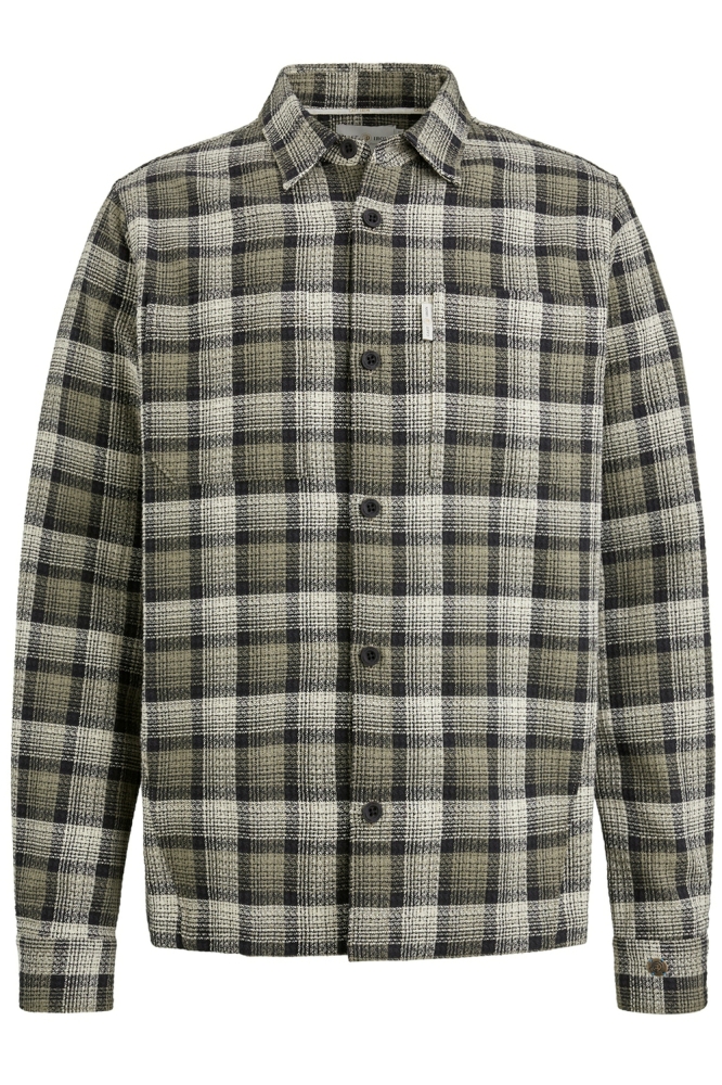 Cast Iron groene heren overhemd | Vooraanzicht