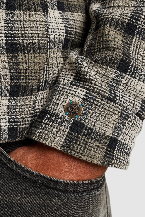 Cast Iron groene heren overhemd | Close up