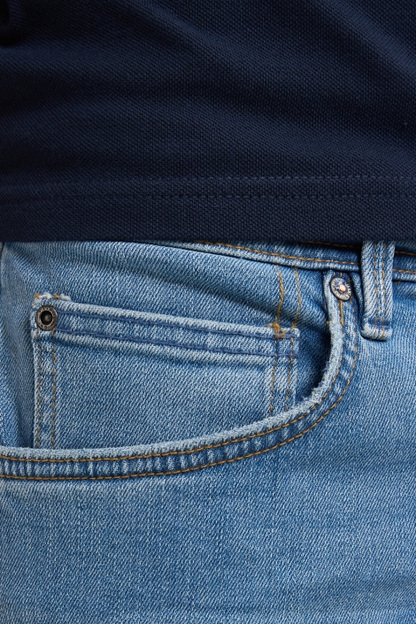 Petrol Industries blauwe heren jeans | Close up