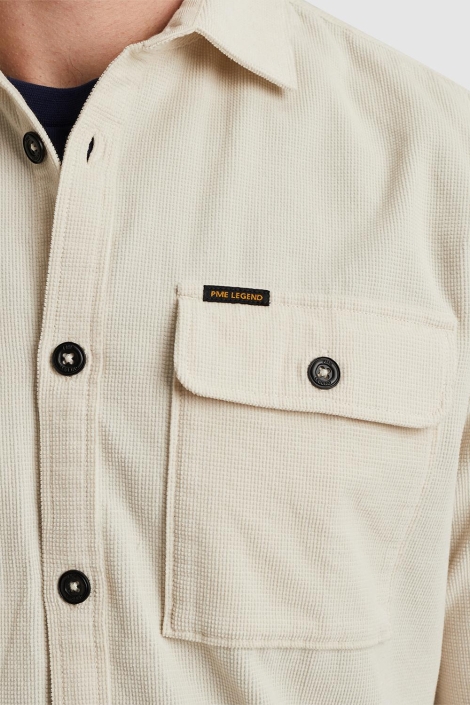 PME legend beige heren overhemd | Close up