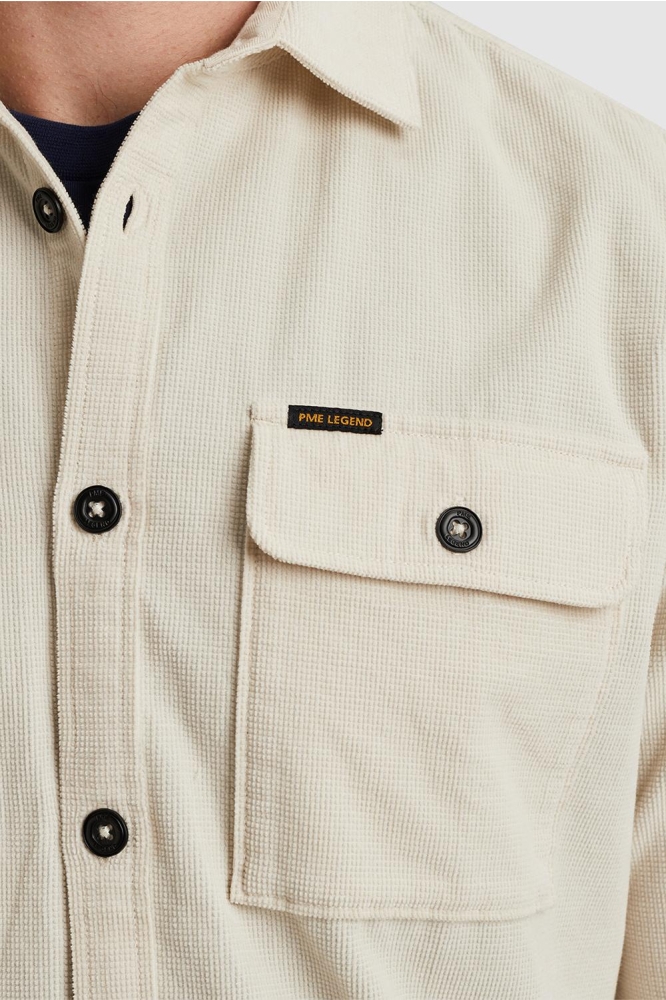 PME legend beige heren overhemd | Close up