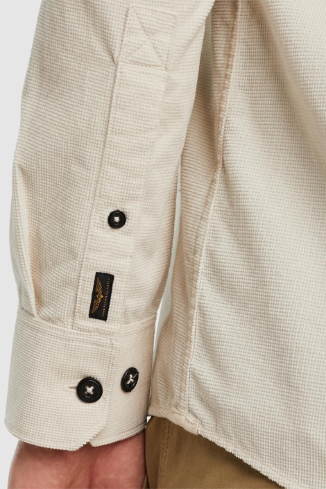 PME legend beige heren overhemd | Model vooraanzicht