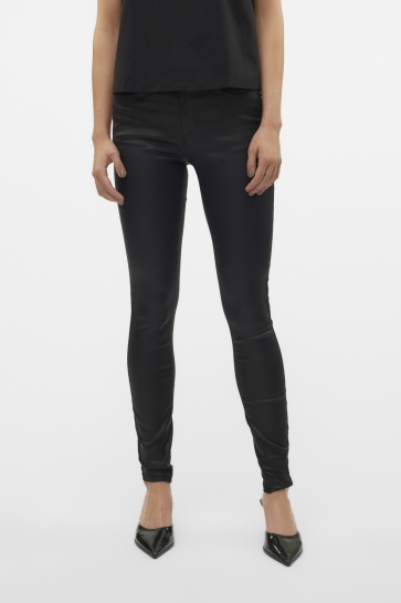 Vero Moda Broek VMFLASH MR SKINNY COATED PANTS NOOS 10314591 Black