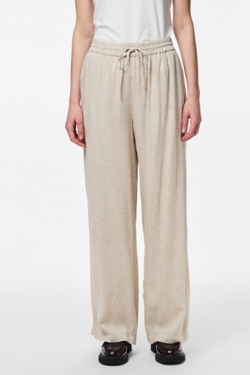 Pieces Broek PCPIA HW WIDE PANTS WVN NOOS 17149314 BIRCH/MELANGE