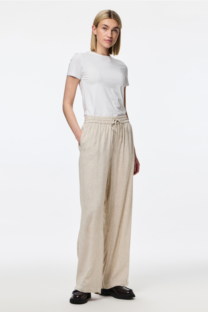 Pieces beige dames broek | Model