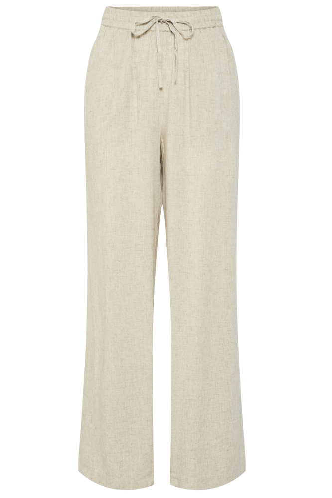 Pieces beige dames broek | Vooraanzicht