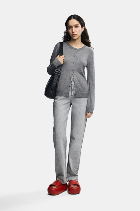 Pieces grijze dames jeans | Model