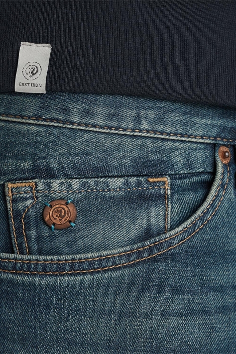 Cast Iron blauwe heren jeans | Close up