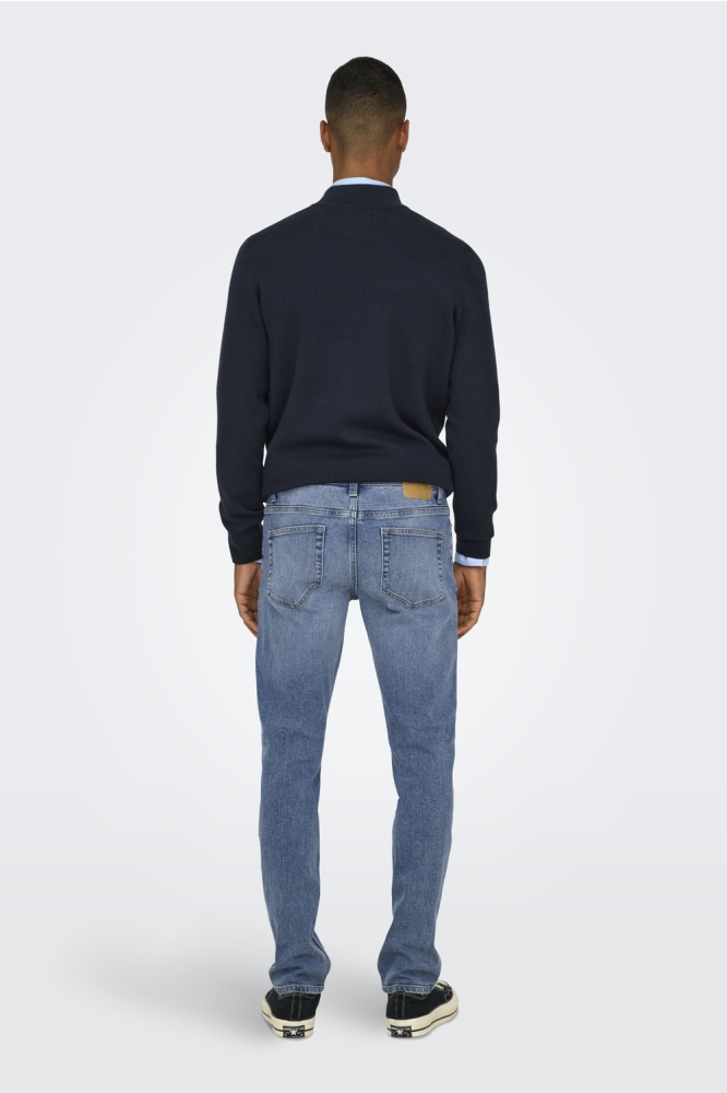 Only & Sons blauwe heren jeans | Model achteraanzicht