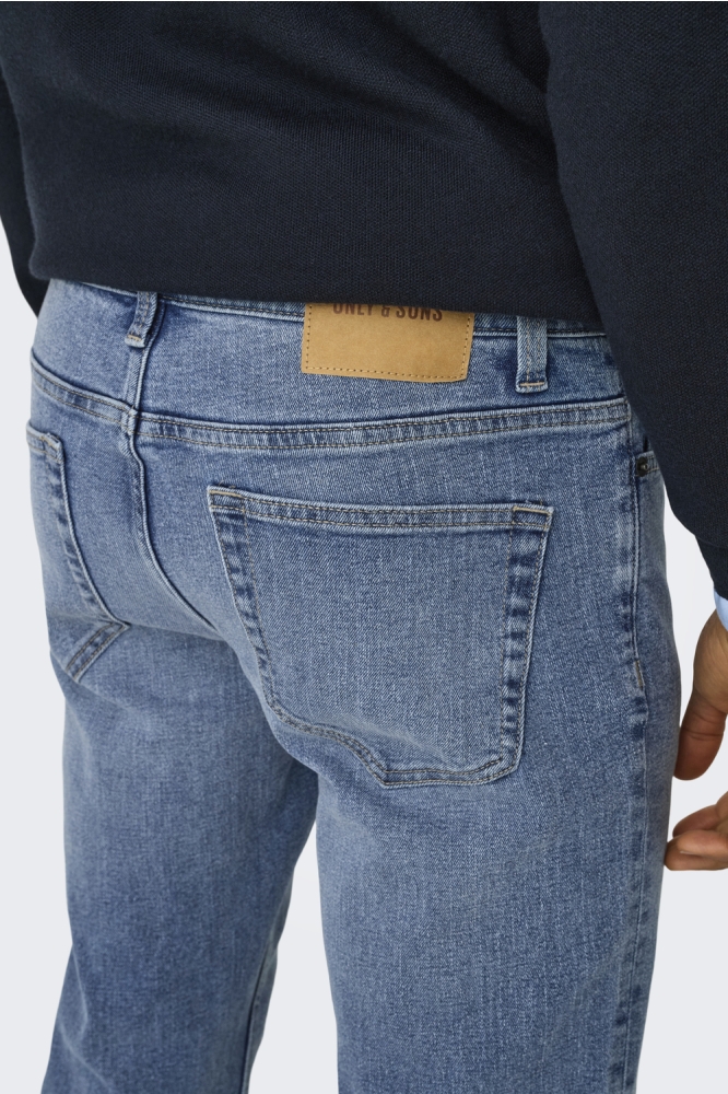 Only & Sons blauwe heren jeans | Close up