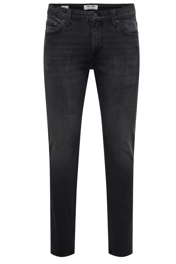 Only & Sons zwarte heren jeans | Vooraanzicht