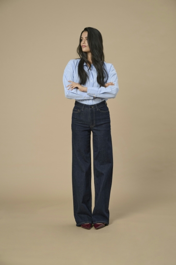 Jacqueline de Yong JDYFELINA-FINA HW WIDE RINSE JNSDNM 15354213 DARK BLUE DENIM