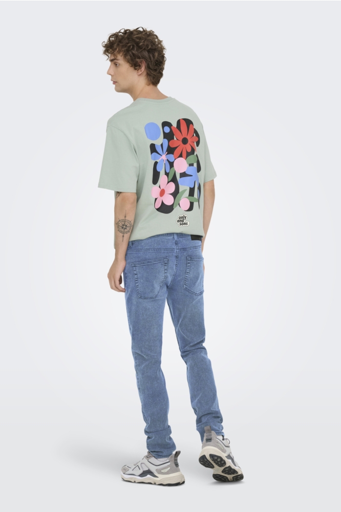 Only & Sons blauwe heren jeans | Model vooraanzicht