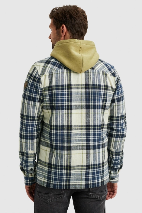 PME legend blauwe heren overhemd | Model achteraanzicht