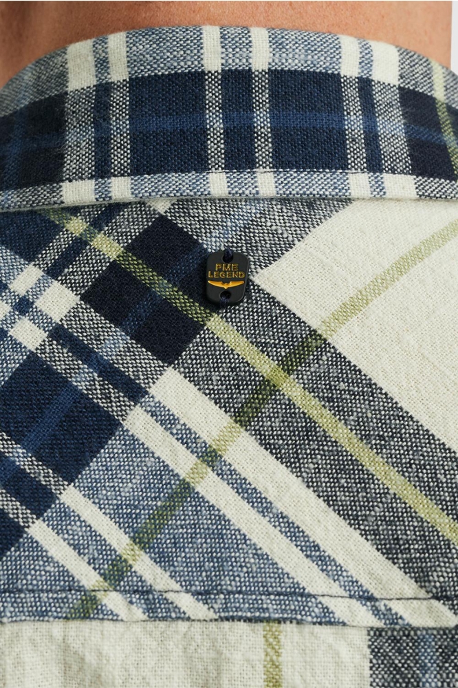 PME legend blauwe heren overhemd | Close up
