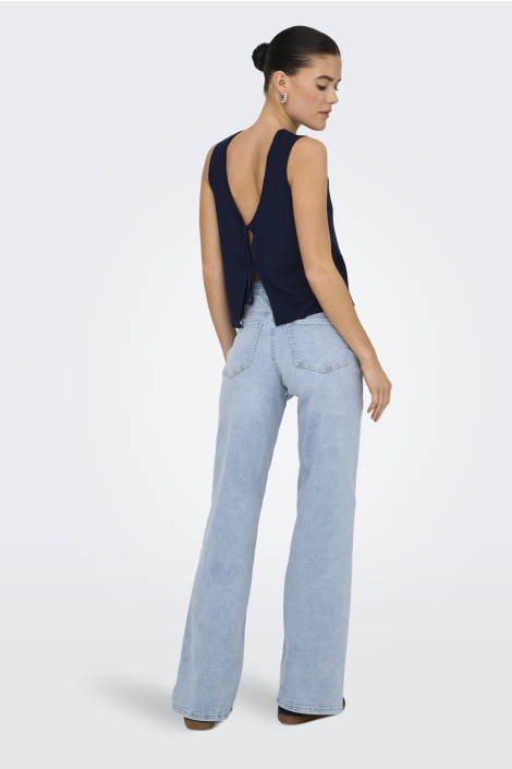 Jacqueline de Yong blauwe dames jeans | Model achteraanzicht