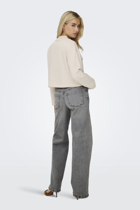 Jacqueline de Yong grijze dames jeans | Model achteraanzicht