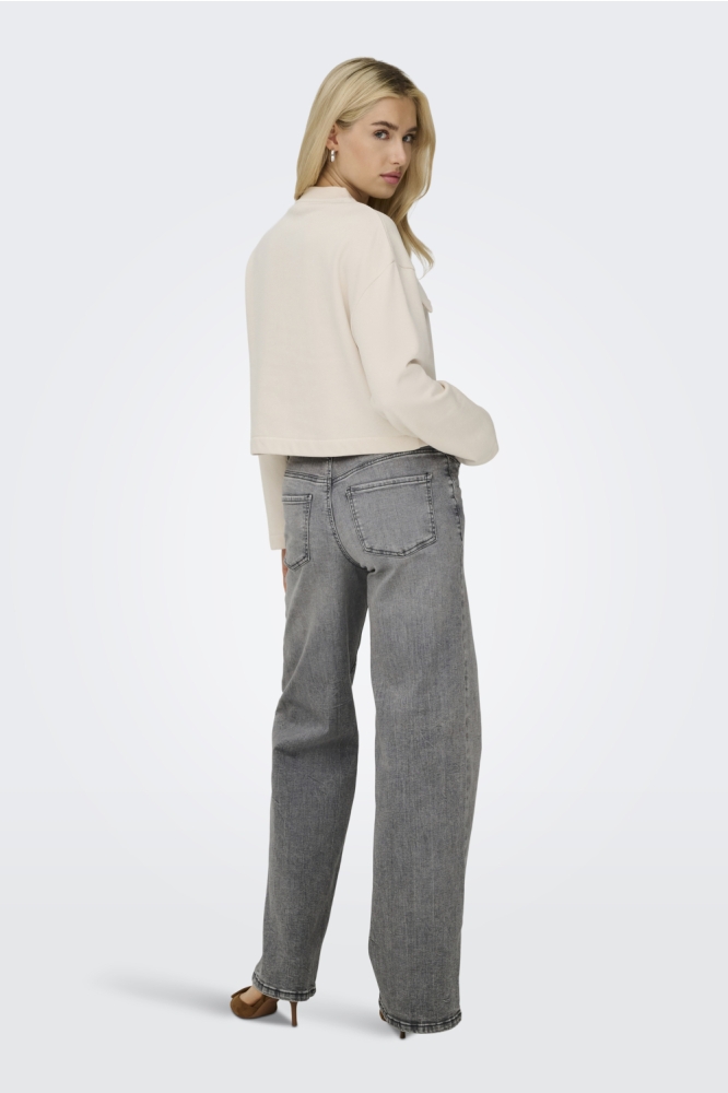 Jacqueline de Yong grijze dames jeans | Model achteraanzicht