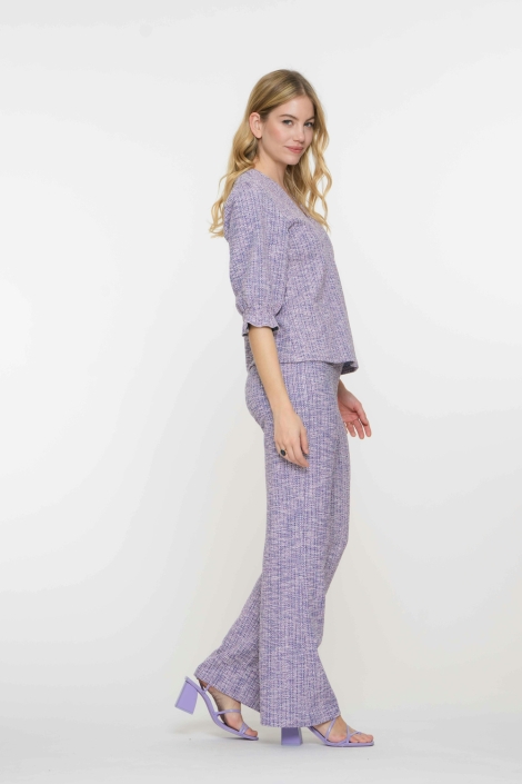 Geisha paarse dames broek | Model zijaanzicht