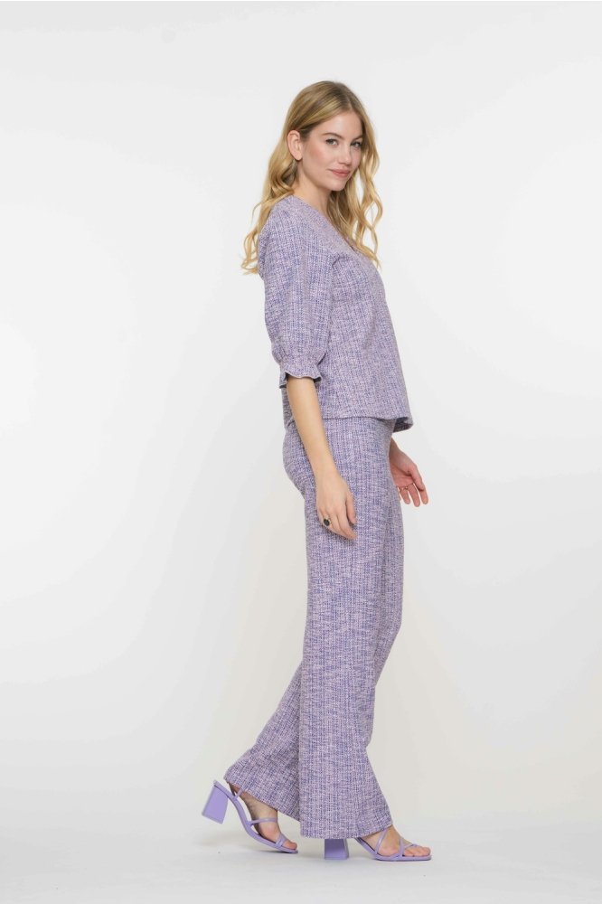 Geisha paarse dames broek | Model zijaanzicht