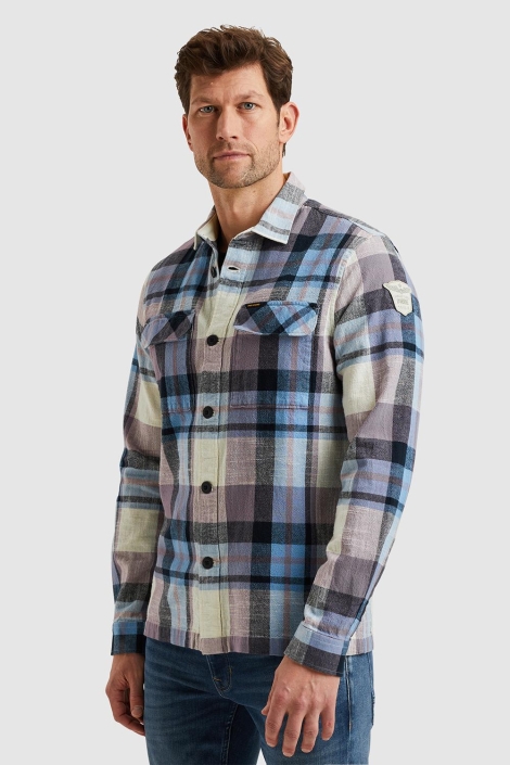 PME legend paarse heren overhemd | Model zijaanzicht