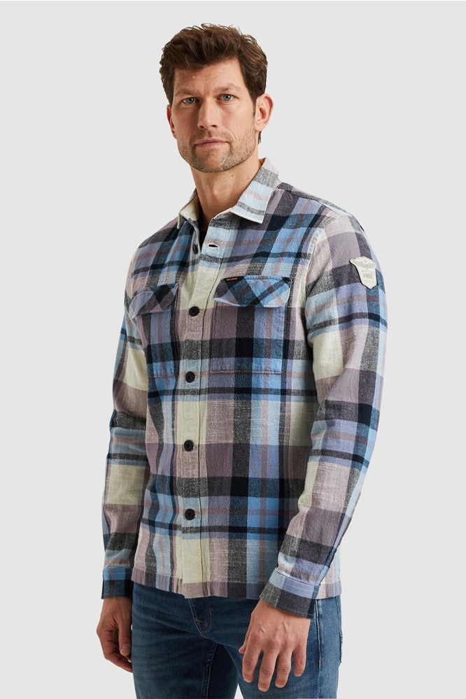 PME legend paarse heren overhemd | Model zijaanzicht