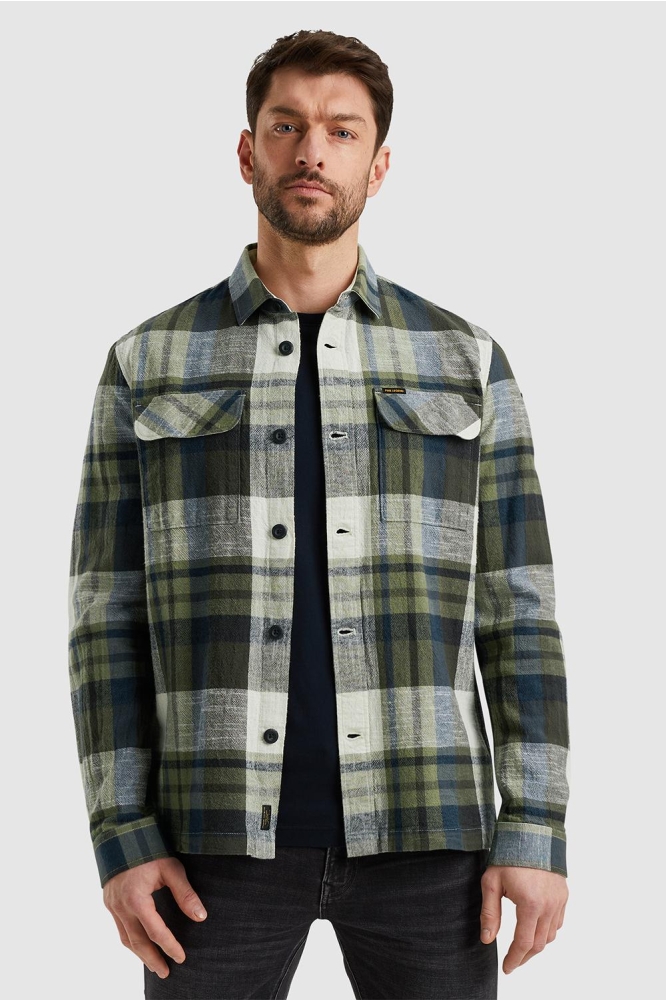 PME legend groene heren overhemd | Model vooraanzicht