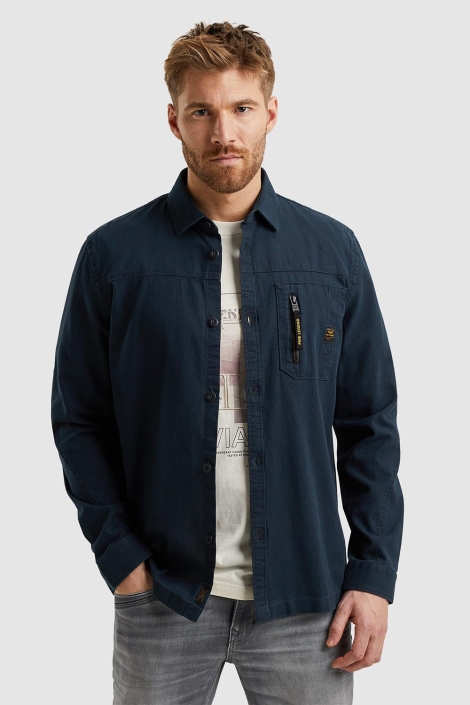 PME legend blauwe heren overhemd | Model vooraanzicht