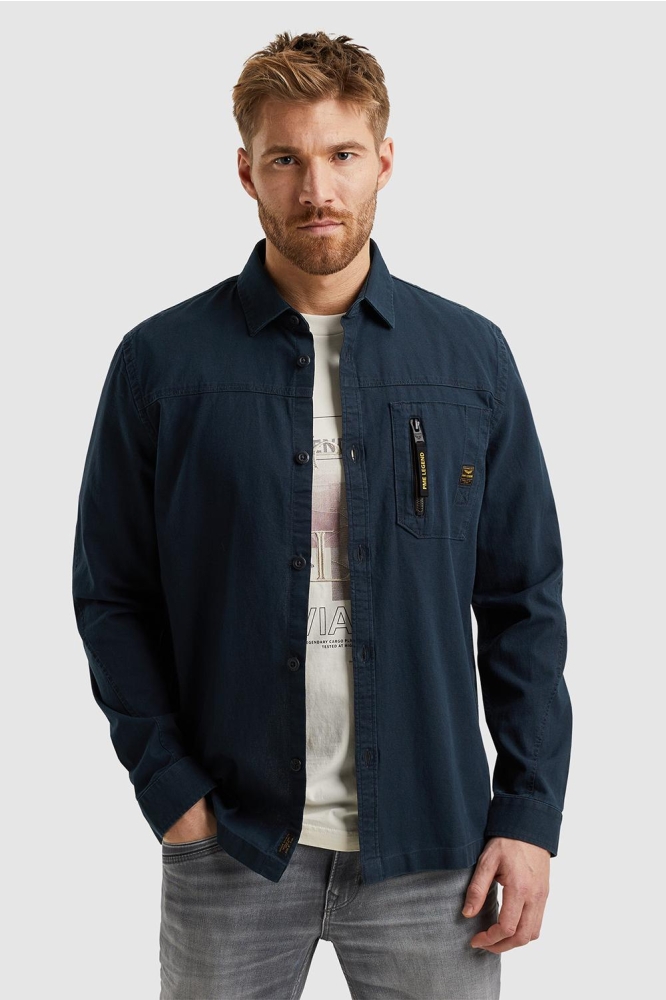 PME legend blauwe heren overhemd | Model vooraanzicht
