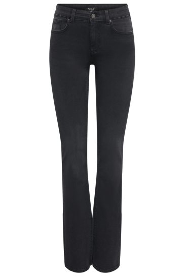 Only Jeans ONLBLUSH MW FLARED SMU DNM PIM 15367943 Washed Black