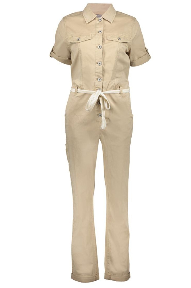 Geisha beige dames jumpsuit | Vooraanzicht