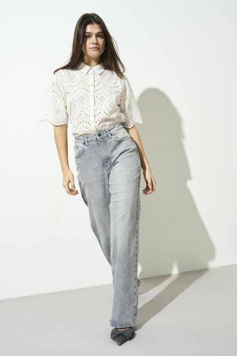 Only grijze dames jeans | Model vooraanzicht