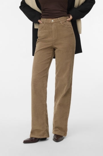 Vero Moda VMTESSA HR WIDE CORDUROY PANTS GA N 10315350 SILVER MINK