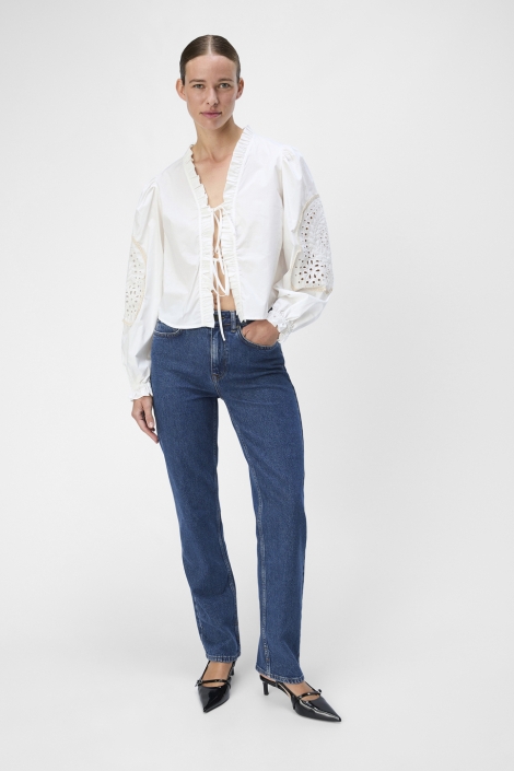 Object blauwe dames jeans | Model vooraanzicht