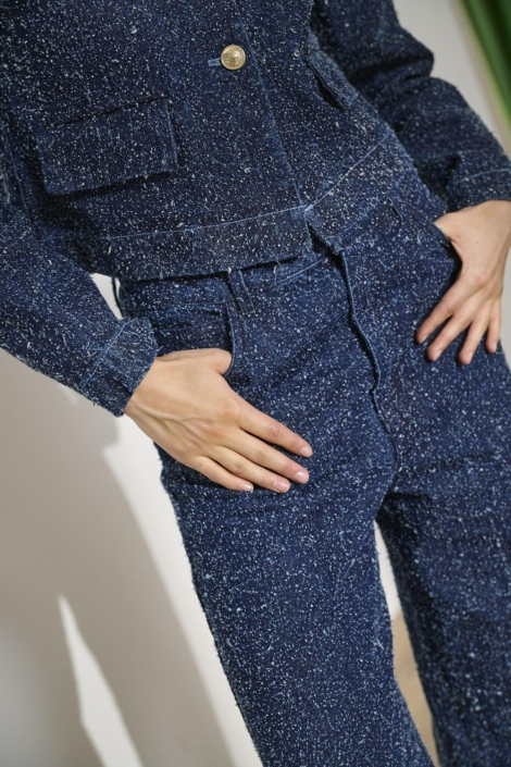 Jacqueline de Yong blauwe dames jeans | Close up