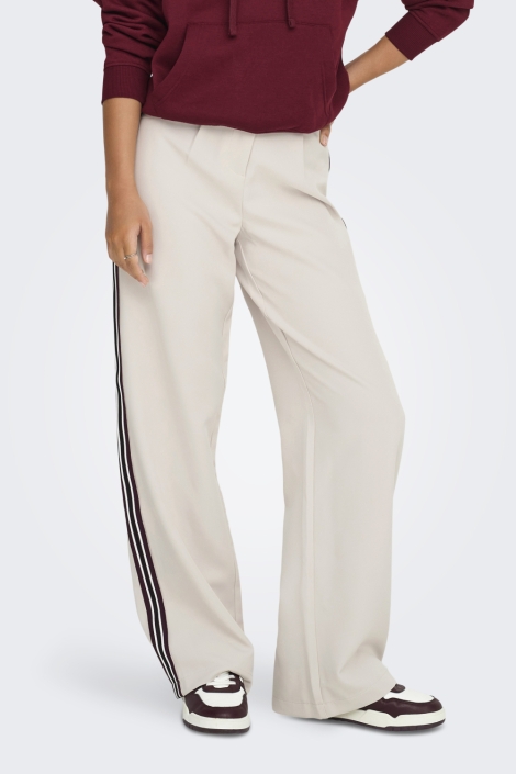 Only beige dames broek | Model vooraanzicht