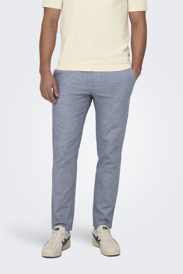 Only & Sons onsmark tap 0011 cotton linen pant Blauw