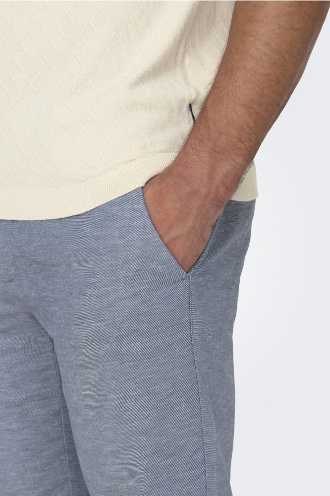 Only & Sons blauwe heren broek | Close up